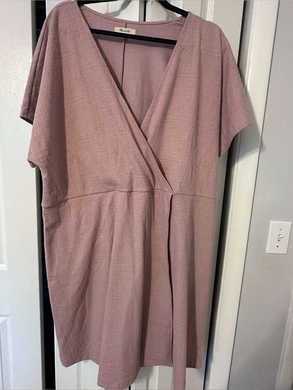 Madewell mauve faux wrap dress V-neck